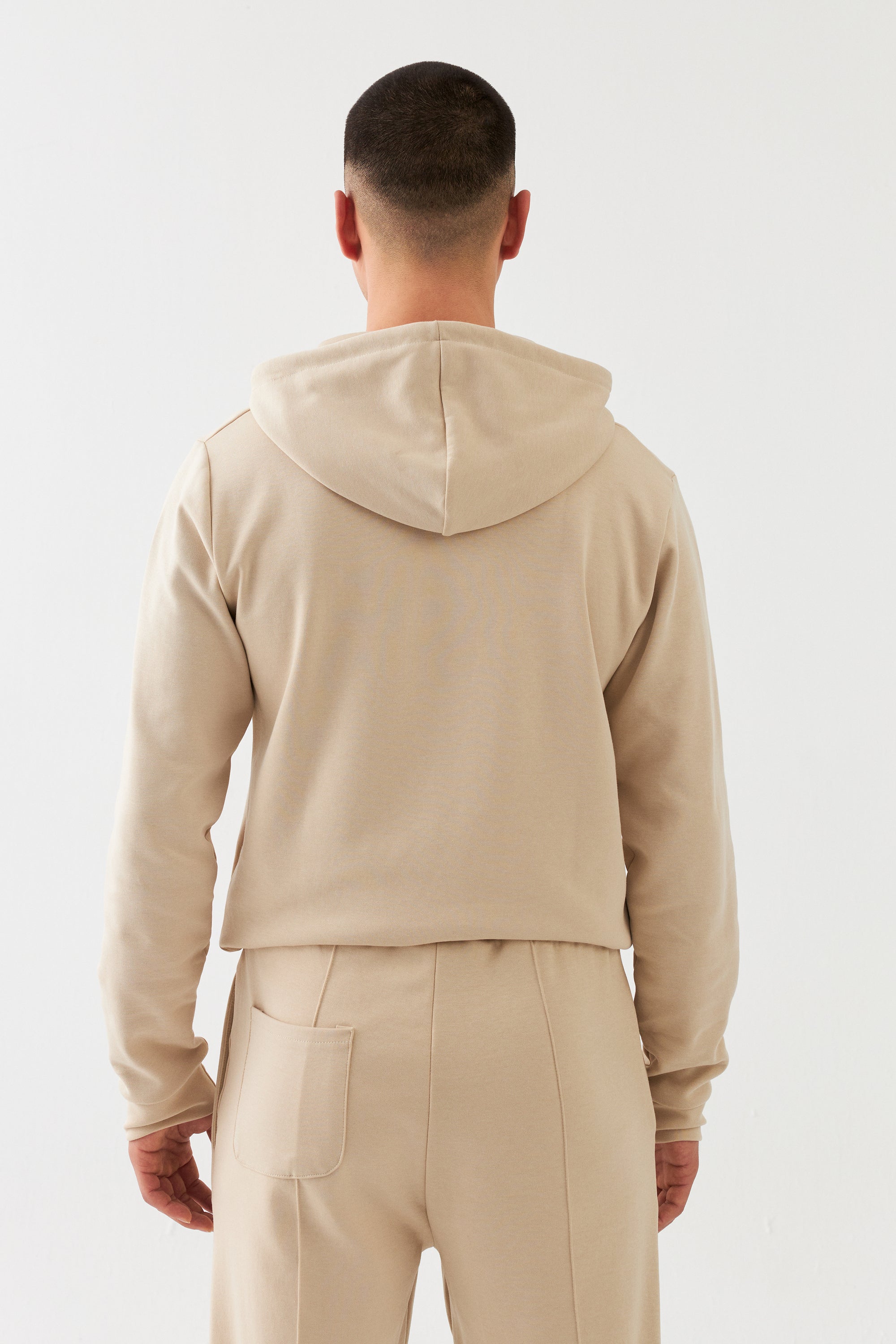 The Bull Head Herren Hoodie in Regular Fit Beige