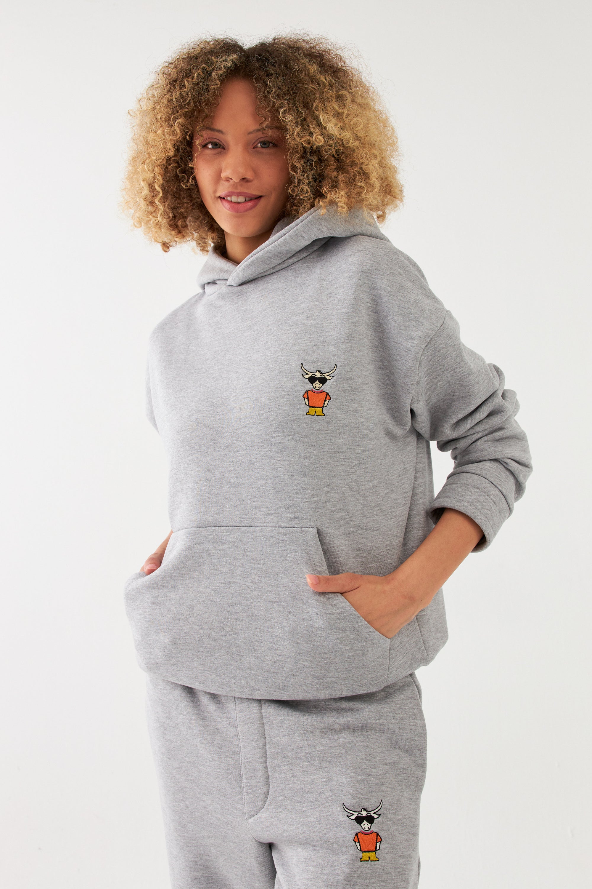 The Bull Damen Hoodie 420GSM Grau