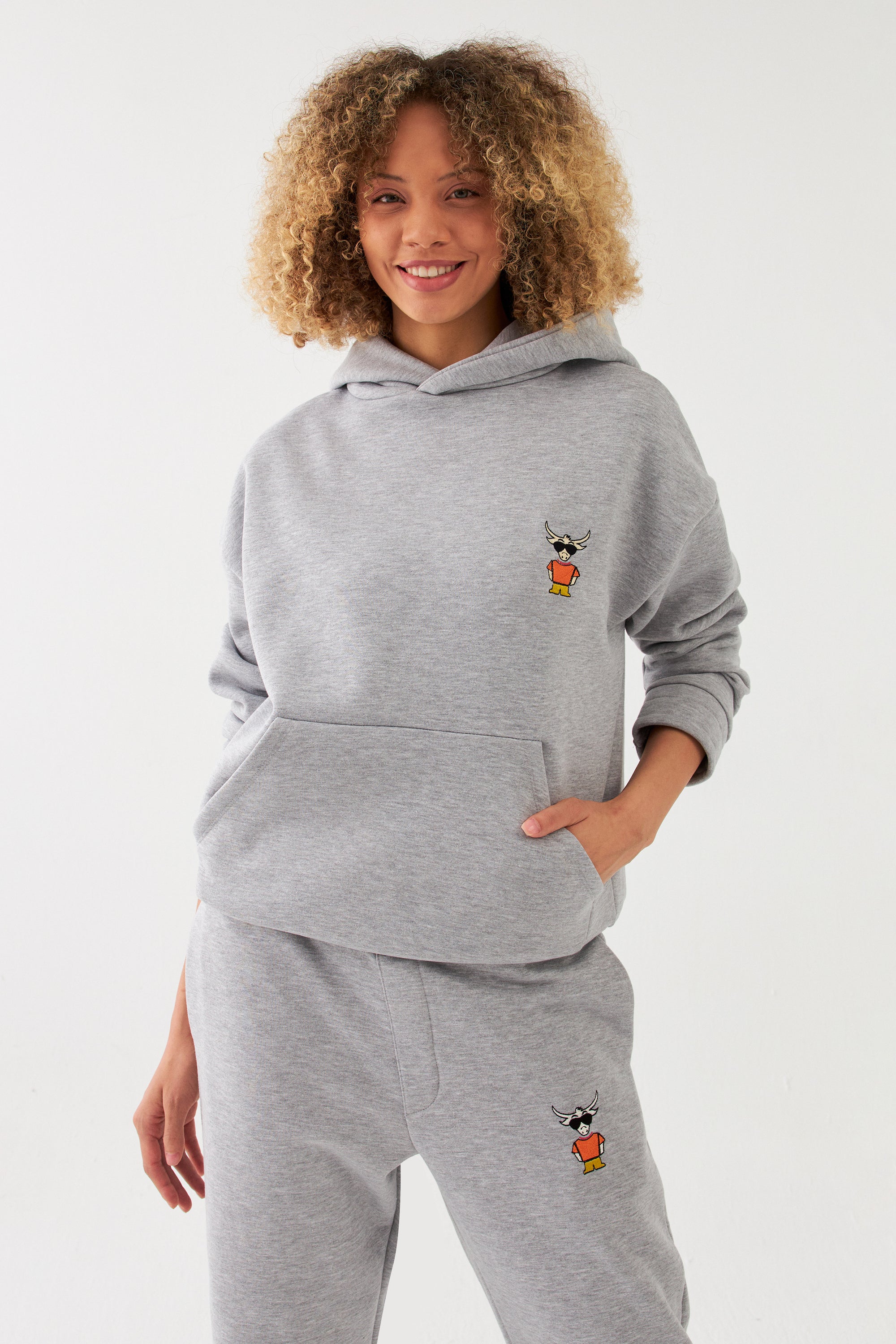 The Bull Damen Hoodie 420GSM Grau