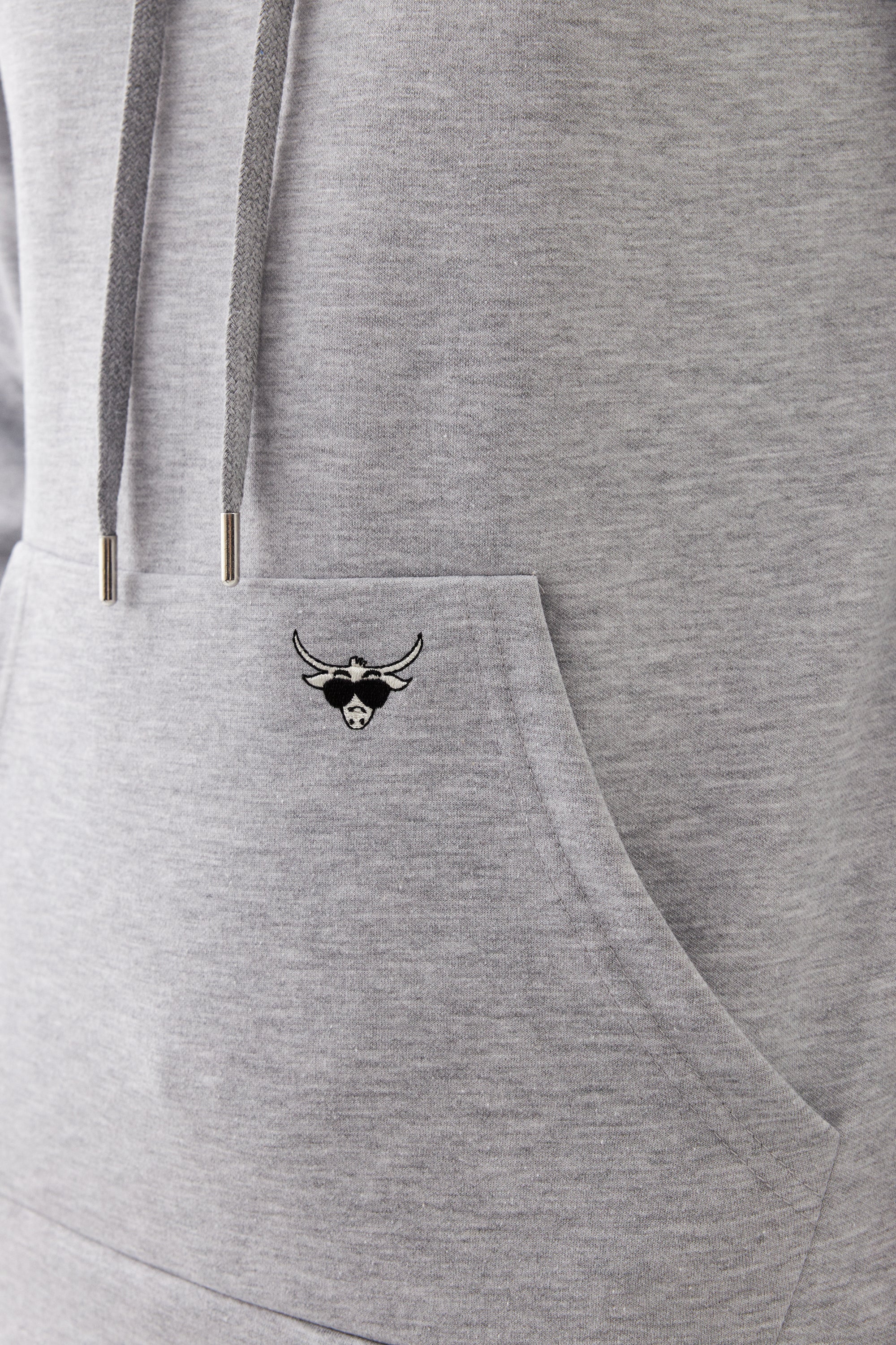 The Bull Head Herren Hoodie in Regular Fit Grau