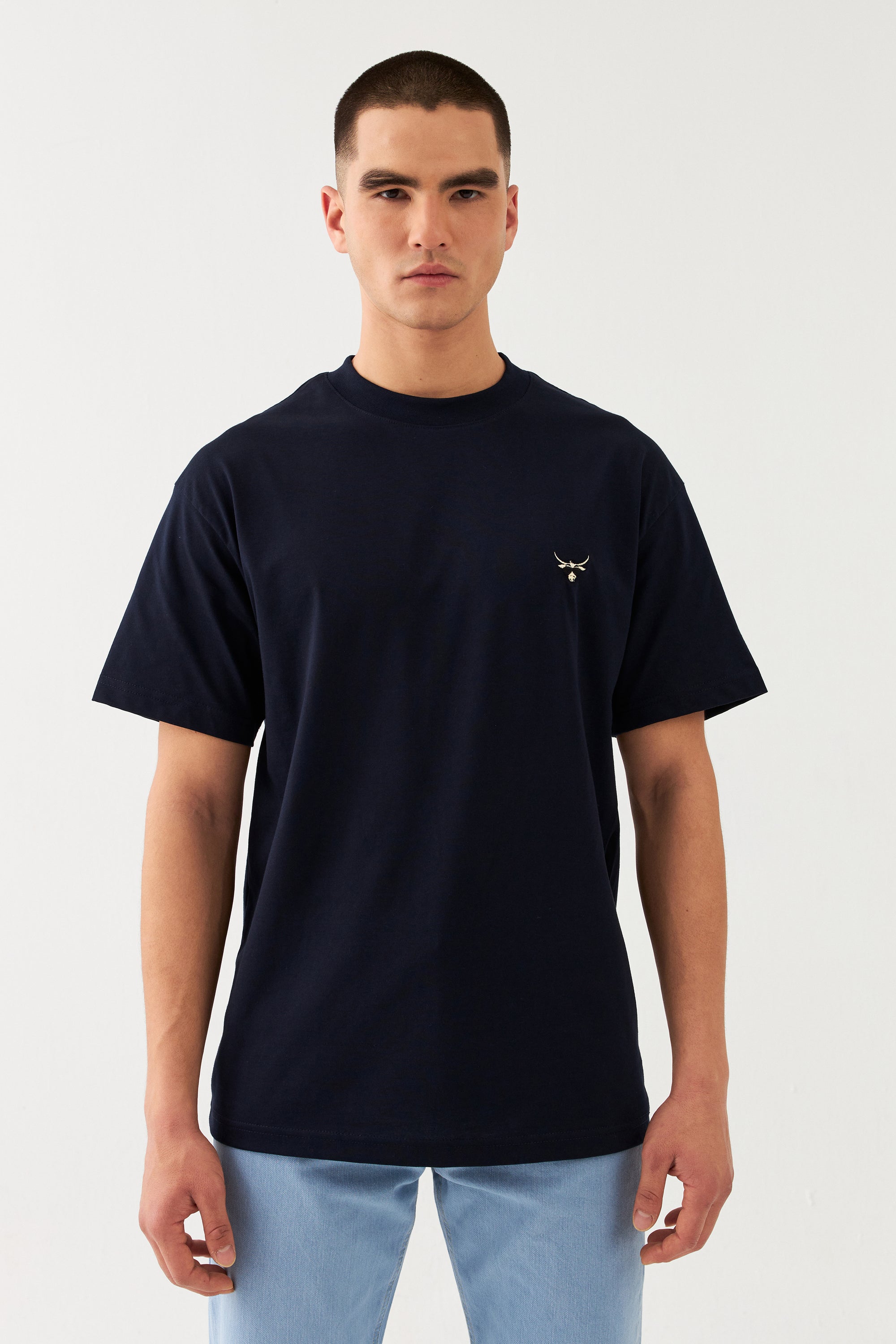 The Bull Head Box Fit Damen T-Shirt Navy