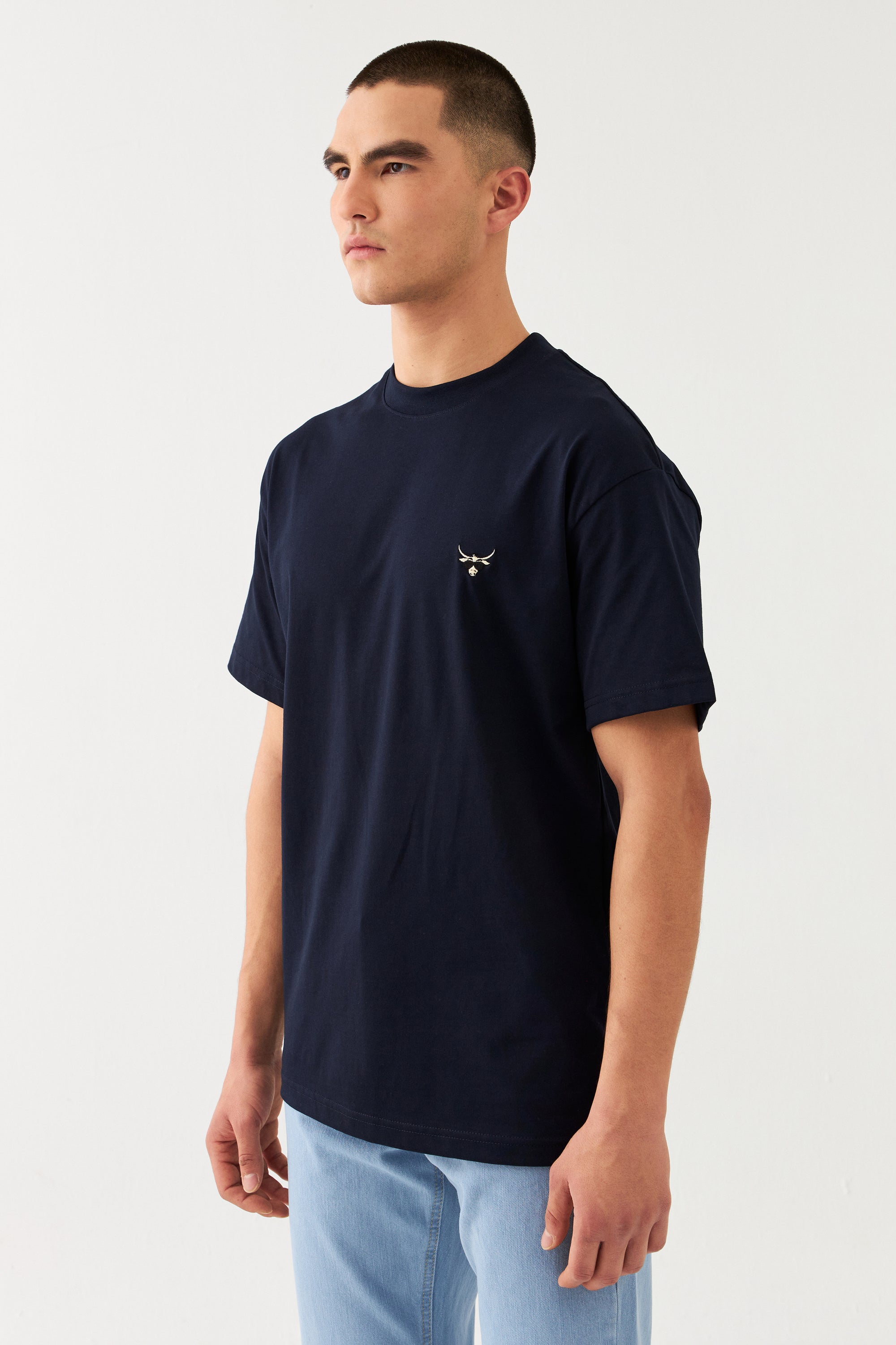 The Bull Head Box Fit Damen T-Shirt Navy