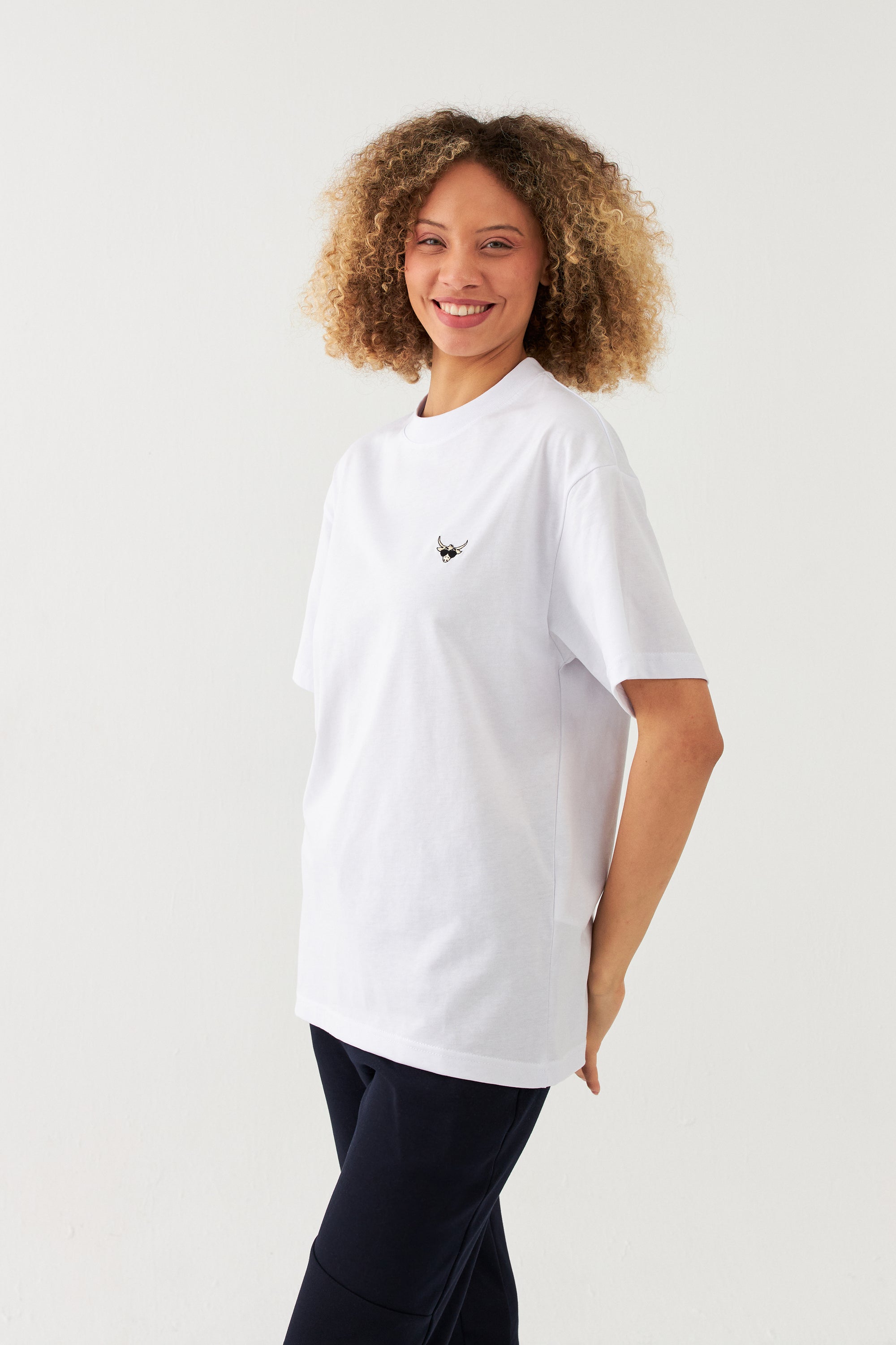 The Bull Head Box Fit Damen T-Shirt Weiß