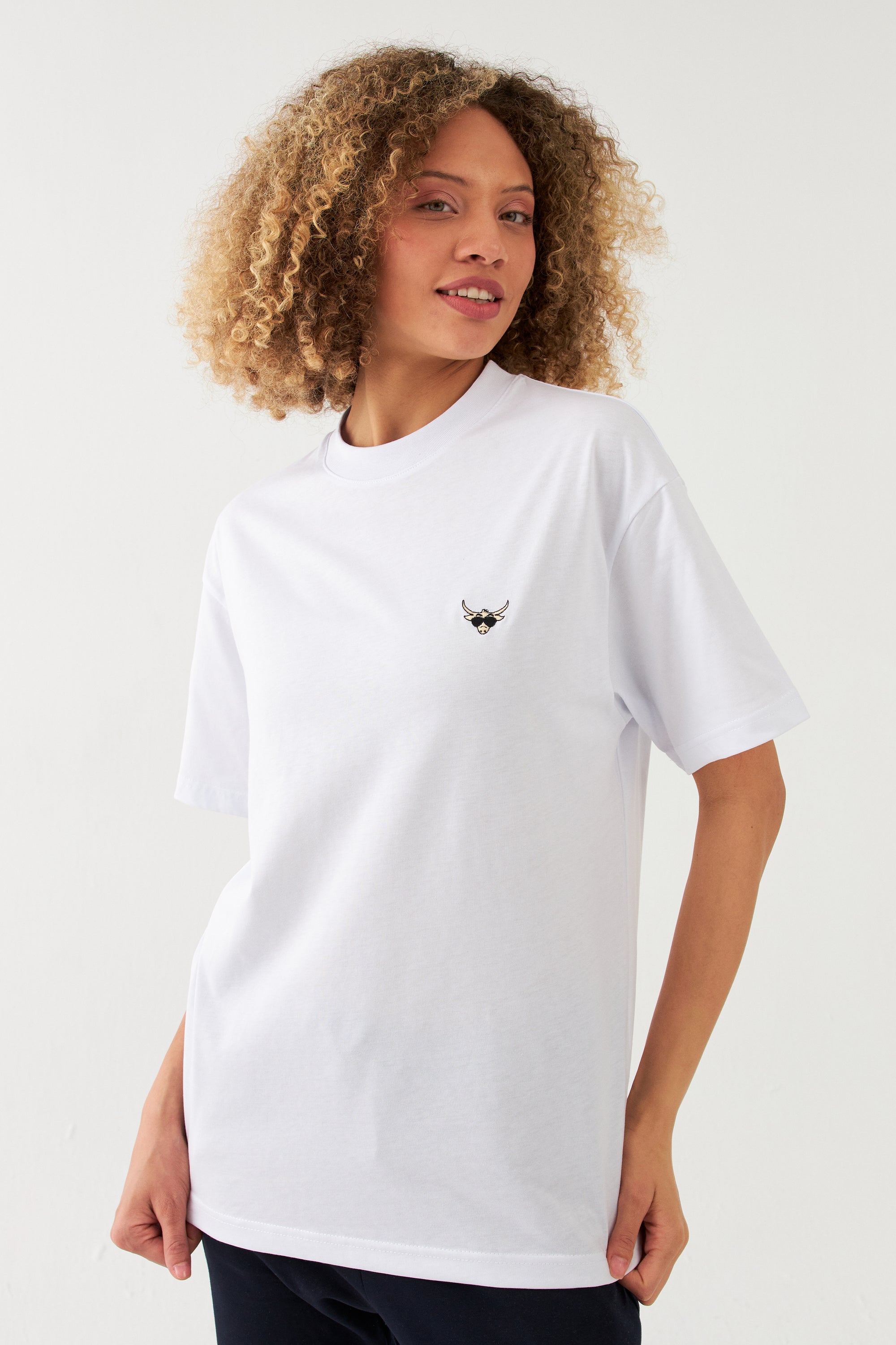 The Bull Head Box Fit Damen T-Shirt Weiß