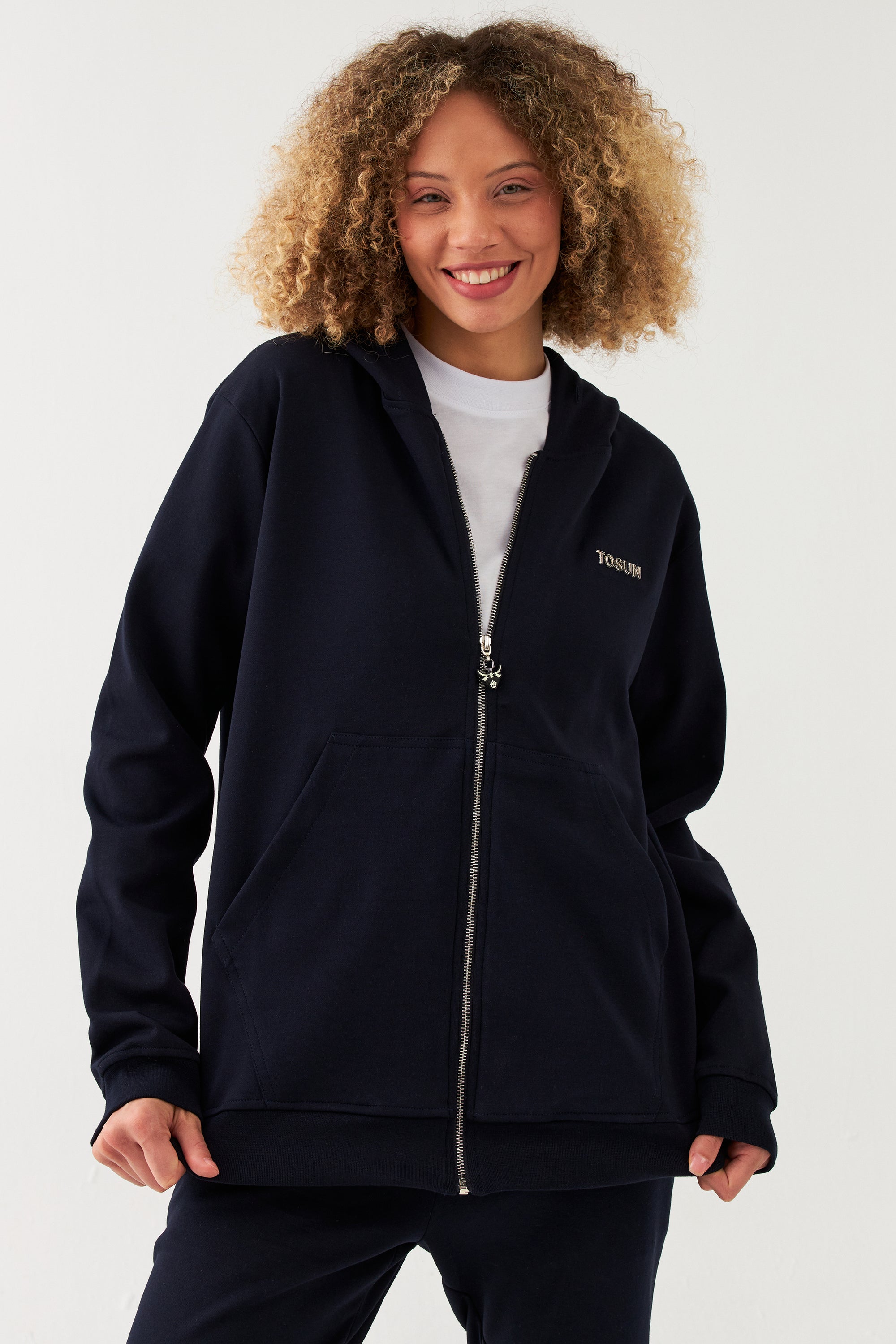 The Brand Regular Fit Damen Sweatjacke Zip Hoodie Navy