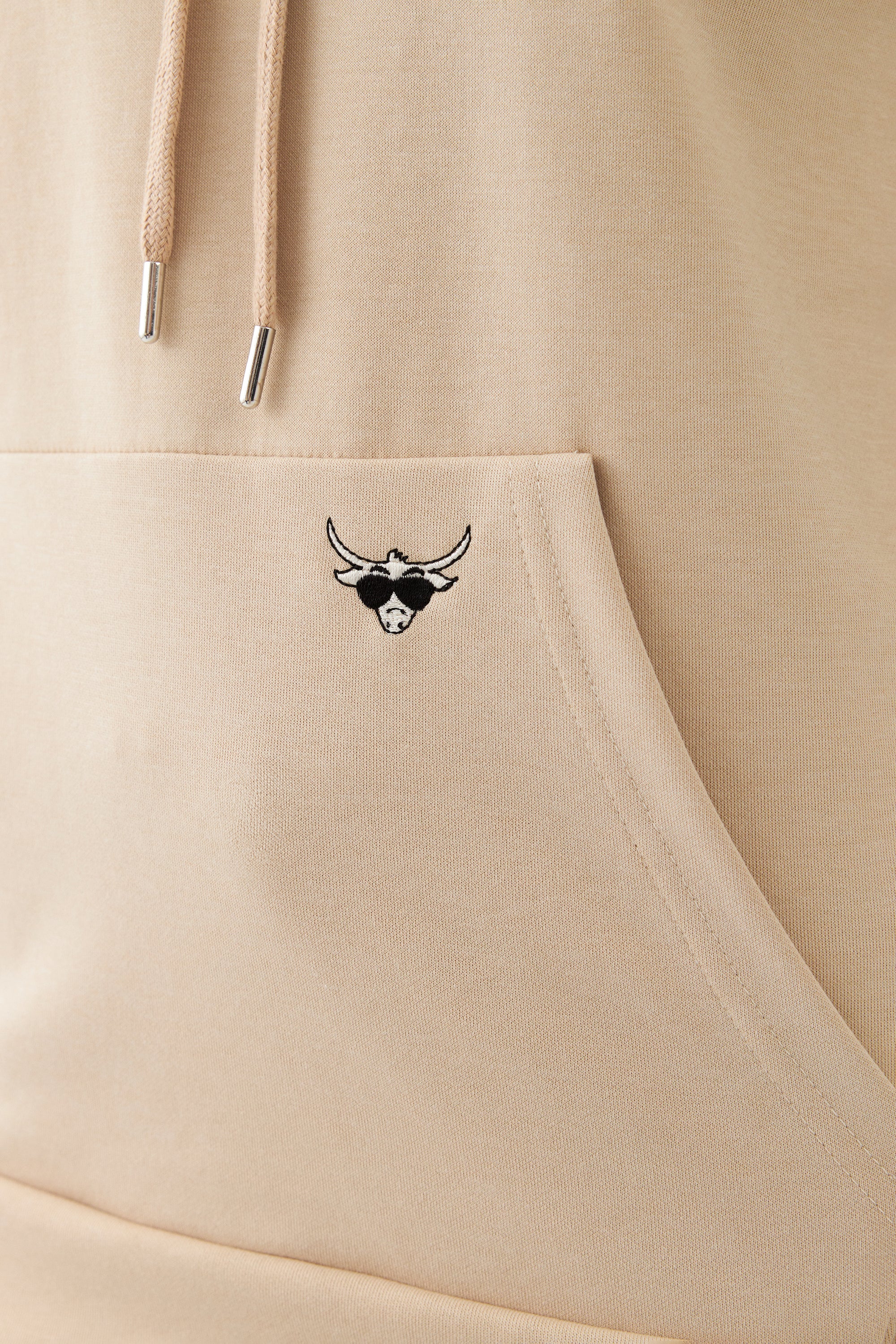 The Bull Head Damen Hoodie in Regular Fit Beige