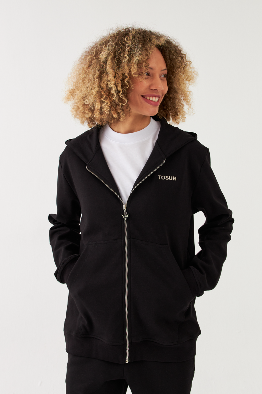 The Brand Regular Fit Damen Sweatjacke Zip Hoodie Schwarz